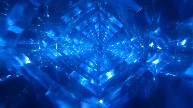 Digital abstract background concept network blue light motion futuristic pattern geometric tunnel glowing depth space texture symmetry