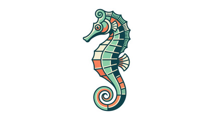 Colorful Mosaic Seahorse Marine Life. © Martani