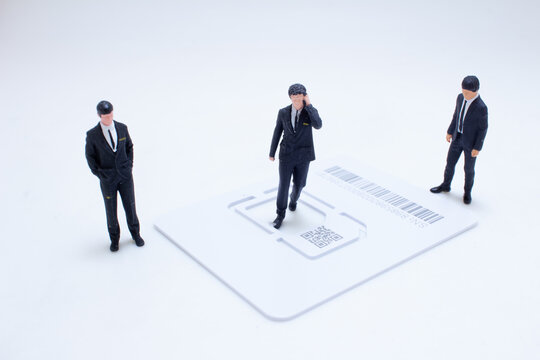 a Miniature businessmen card identity concept
