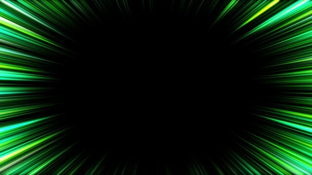 Neon cyan and acid lime speed lines glowing on a black background. Ultra futuristic motion effect for sci fi, AI, and tech themed visuals.