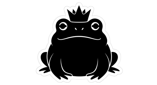 Black Frog Wearing Crown Silhouette 1.
