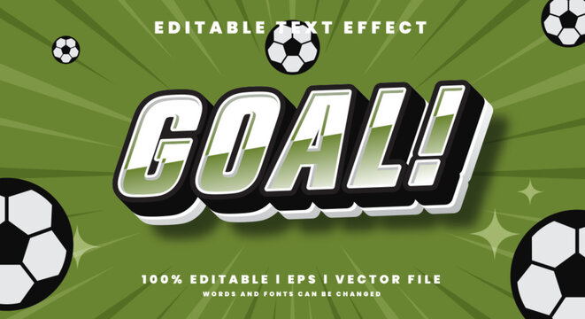 goal text effects, modern colors. Text style effects.