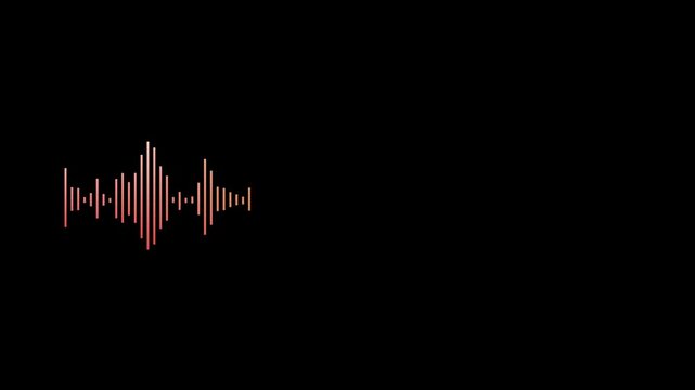 Colorful Audio Waveform Visualization with Dynamic Sound Frequency Spectrum and Digital Signal Monitoring on Black Background 4k animation video
