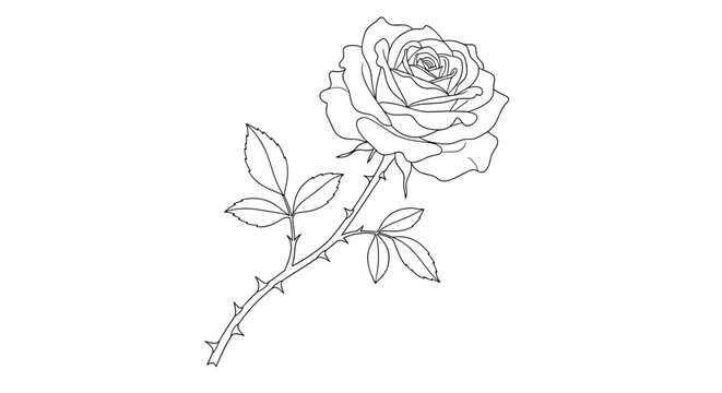 Drawing of a single rose.