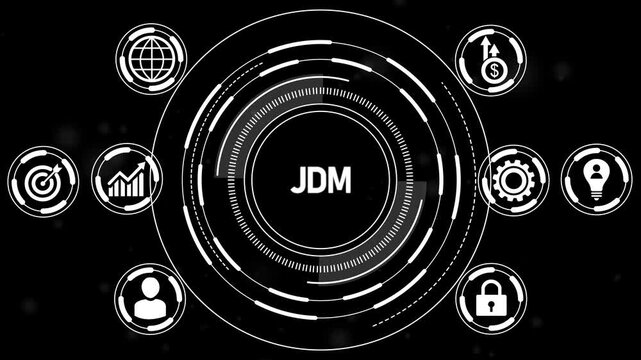 JDM - Joint Design Manufacturing Concept Background. Joint Development Manufacturing, Joint Design Manufacturer.4k Motion video.