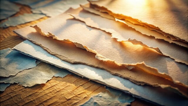 Paper with a ragged edge watercolor with shadow