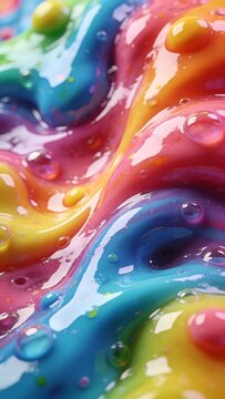 Generative AI colorful abstract liquid swirl with vibrant hues and intricate textures