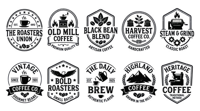 Retro Coffee Roasters Union and Cafe Heritage Badge Collection