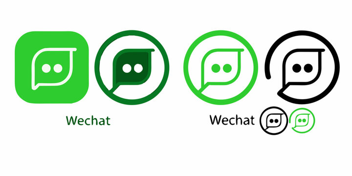 Wechat Logo Variants On White Background Digital Communication Icons