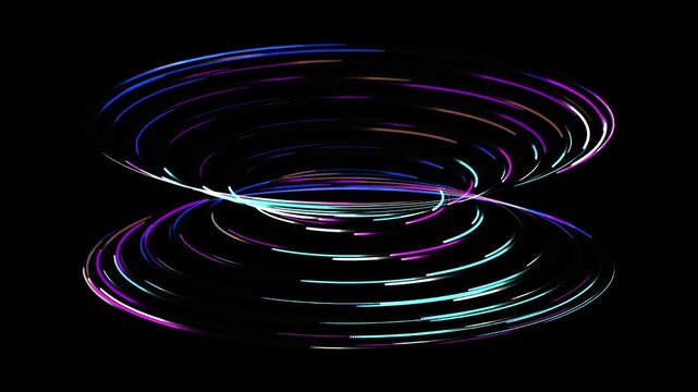 Abstract Digital Light Trails Forming a Dynamic Hourglass Shape. 4K Video