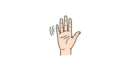 Waving hand gesture for greeting or goodbye © alfi