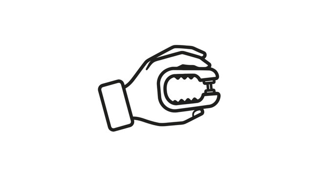 Hand squeezing a grip strengthener tool icon