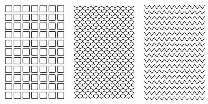 Chain link and wave patterns on a white background