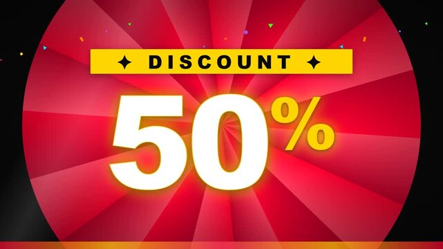 50% Discount Sale Announcement Animation