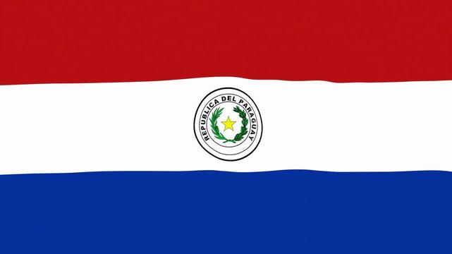 Waving Paraguay National Flag 2D animation loop. Flat Color Flag Animation