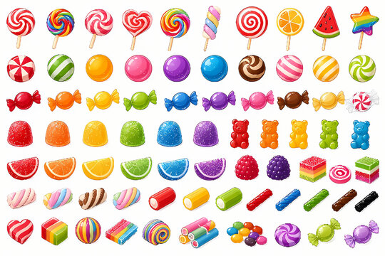 vector set of colorful candy