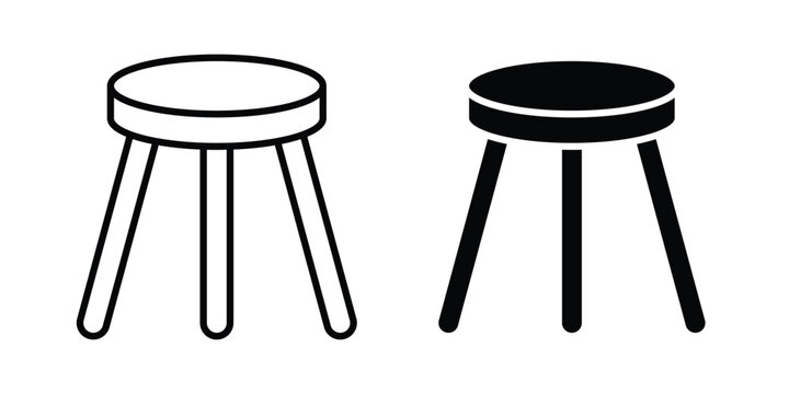 Stool icon set illustration. icon designs
