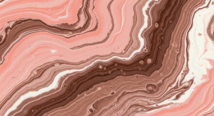 Fototapeta premium Fluid marbled pink and beige abstract texture pattern