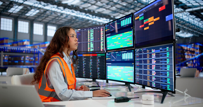 Focused Worker Uses A Computer
