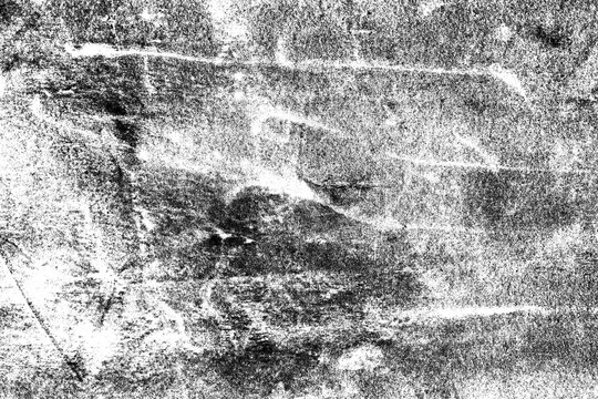 Grunge texture with random scratches and marks on a worn surface isolated on transparent background