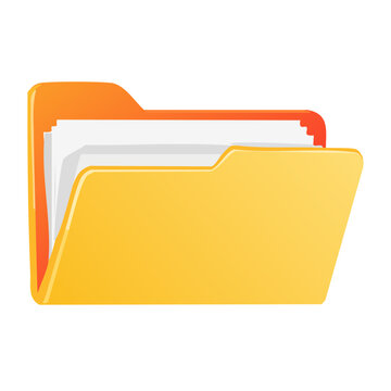 Yellow file folder with documents