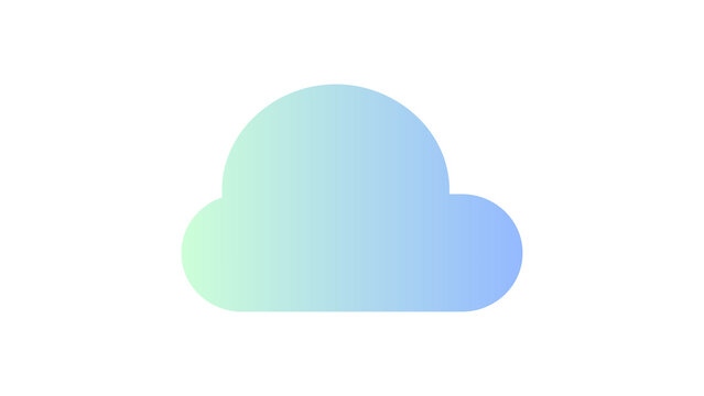 A modern cloud graphic featuring a soft horizontal gradient transitioning from mint green to light blue