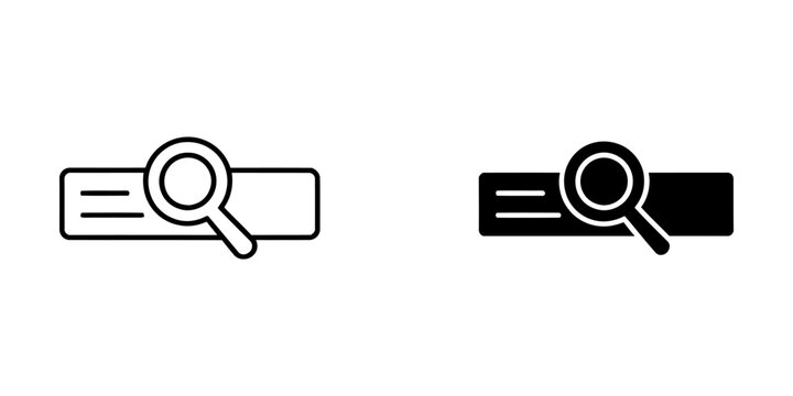 Search bar interface icons with magnifying interface technology software