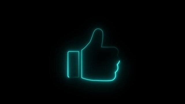 Animated neon line like Button animation. abstract social media like button Motion graphics of concept black background. animation 4k video