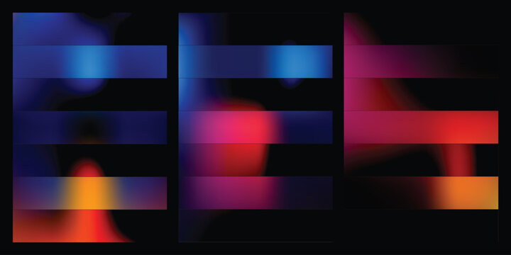 Vibrant multicolor gradient rectangles on black background