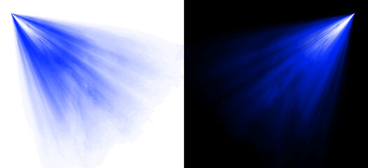 blue spotlight effect abstract beam isolated on transparent background bright light rays dark background stage illumination sharp focus science fiction glowing projection. © On time PNG