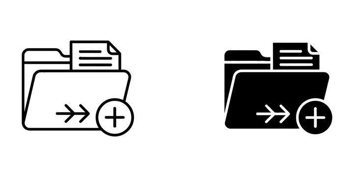 Folder add move transfer vector icons with document transfer directory