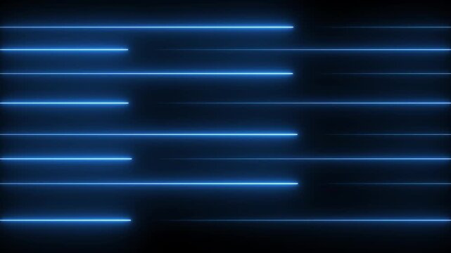 Glowing neon blue color line background icon animation line footage effect seamless line pattern icon party show night club on black background