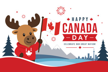Naklejka premium Happy Canada Day Celebration