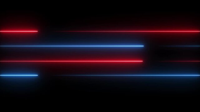 Glowing neon red and blue color line background icon animation line footage effect seamless line pattern icon party show night club on black background
