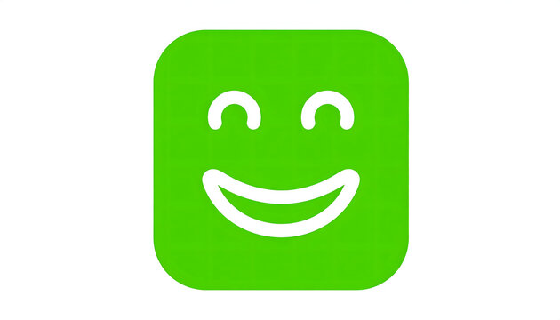 Funny cartoon green zombie face vector illustration with a smiling happy emoticon monster expression and big eyes