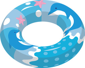 イルカとヒトデの浮き輪 © キトノア
