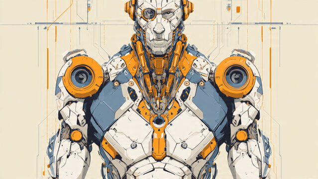 Futuristic Robot with Advanced Mechanical Design.