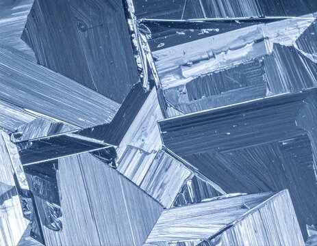 Scanning Electron Microscope View of Crystalline Metallic Alloy Surface Texture