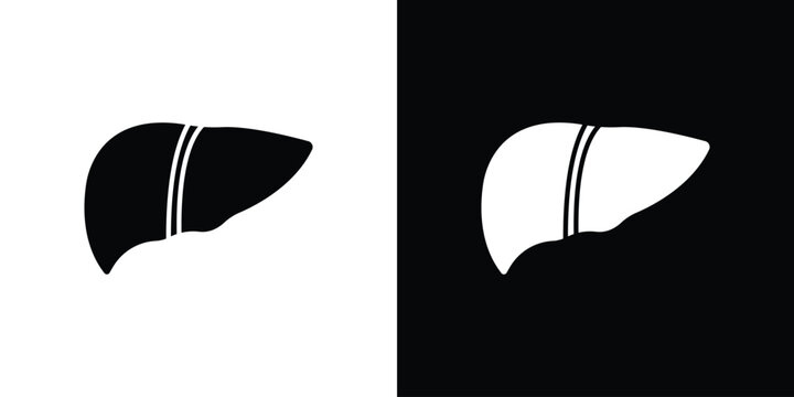 Liver icon clipart in black and white, best for apps and web