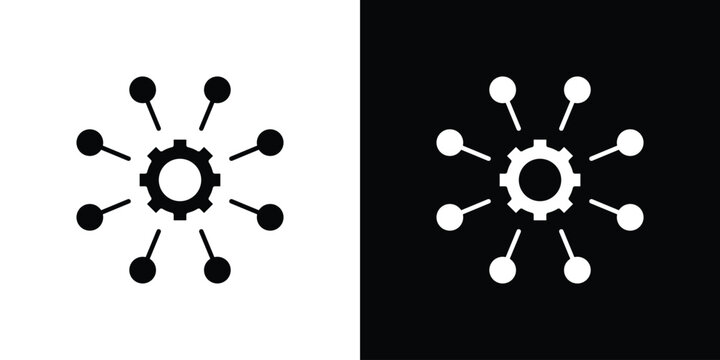 Microservices icon clipart in black and white, best for apps and web