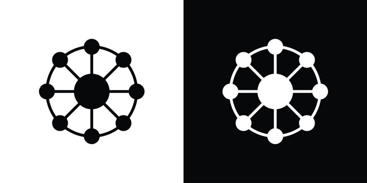 Multichannel icon clipart in black and white, best for apps and web