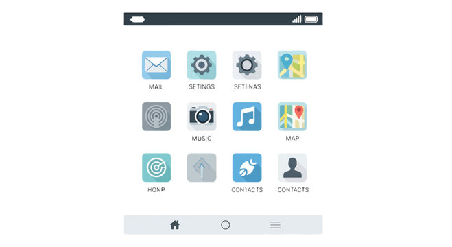 A digital interface with app icons