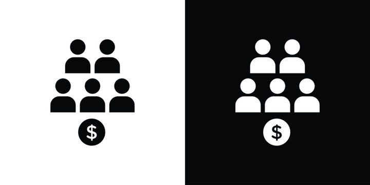 Ponzi scheme icon clipart in black and white, best for apps and web
