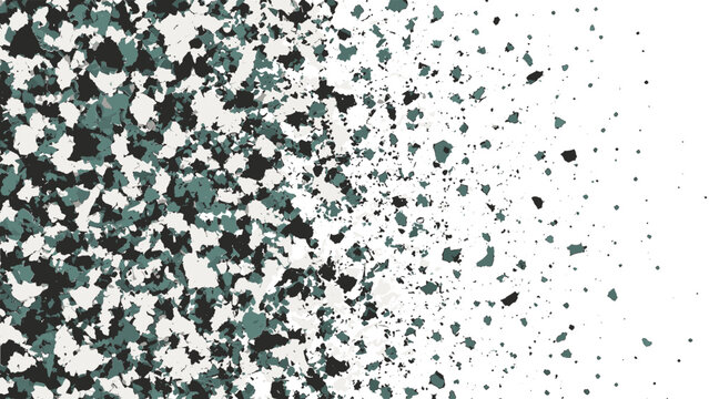 Abstract army navy green black and white resin epoxy floor design chip pattern similar to terrazzo style