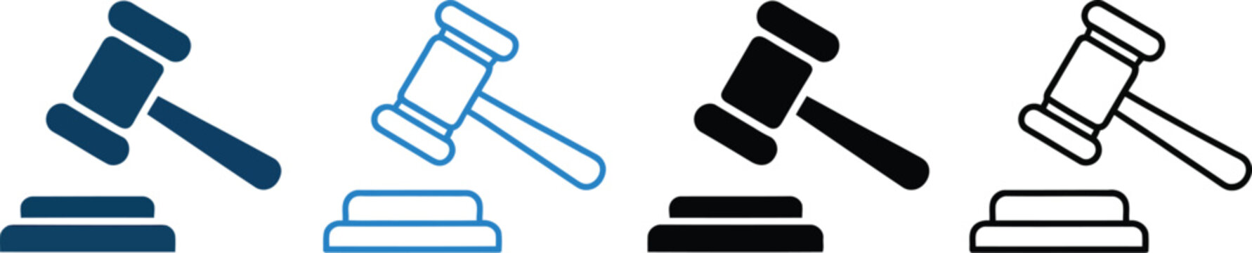 auction multi style icon set vector, gavel and bidding icon collection for ecommerce platforms, auction houses, financial marketplaces, professional monochrome and colorful vector illustration set.
