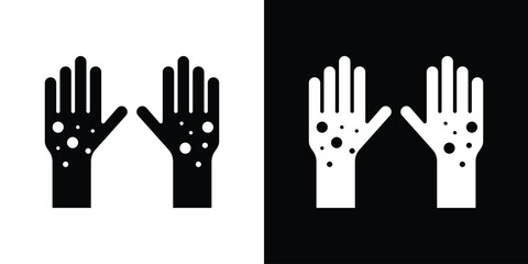 Fototapeta premium Rash hand icon clipart in black and white, best for apps and web