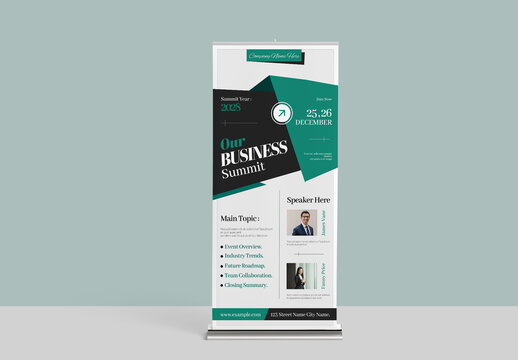 Business Summit Roll Up Banner Template Layout