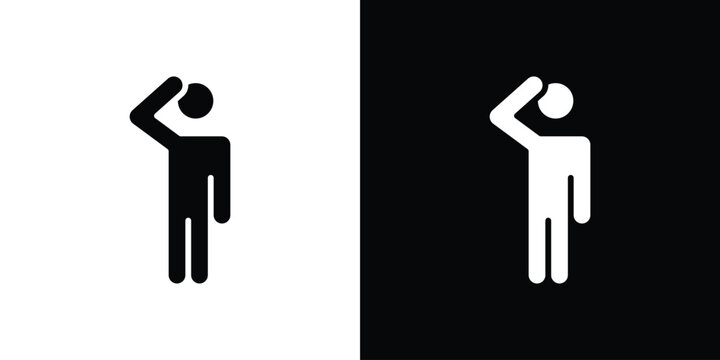 Salute icon clipart in black and white, best for apps and web