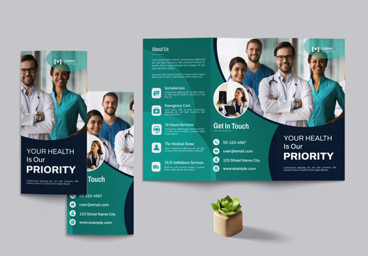 Medical Tri Fold Brochure Template Layout