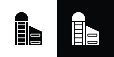 Obraz premium Silo icon clipart in black and white, best for apps and web